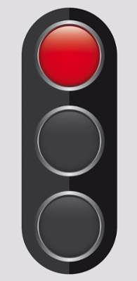 Zeichnung einer rot leuchtenden Ampel Zeichnung einer rot leuchtenden Ampel